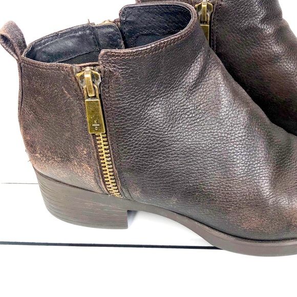 KENNETH COLE brown LEVON ankle booties boots Double zippers SIZE 6.5 M - Picture 7 of 10
